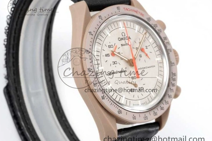 0308 Speedmaster Misson To Jupiter 1:1 Best Edition Brown Dial On Nylon Strap Quartz Breathable 7857